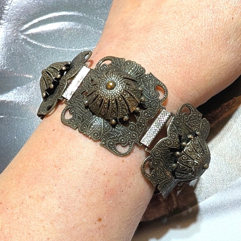 1950s Gladiator Crescent Moon Hallmarked Bracelet